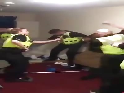 British police beat a Muslim inside the Masjid
