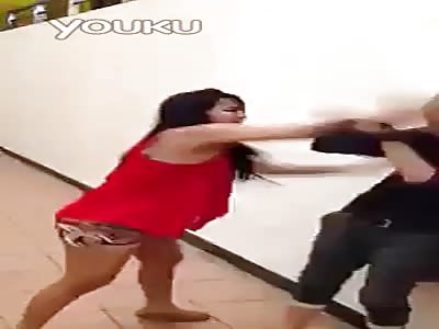 Asian Bitch Beating her Feminine Boyfriend 