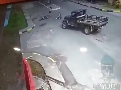 car and motorcycle accident