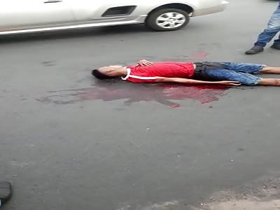 accident victim agonizing on the street