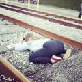 You're About to See Some Sexy Before and After Pick of this Girl on the Train Tracks .. YIKES