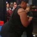 Obese Black Lady Locked inside a Chicken Restaurant after she Got Caught Stealing