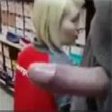 Dick Flasher Pushes to See how Far he Can Go with this Blonde Store Clerk 