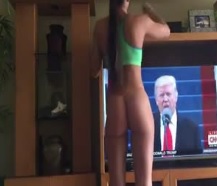Hot Naked Girl has an Obsession with Trump 