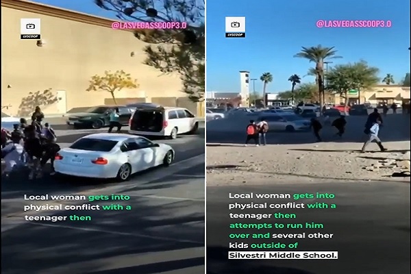Las Vegas Woman Hits Teens With Car After Fight!