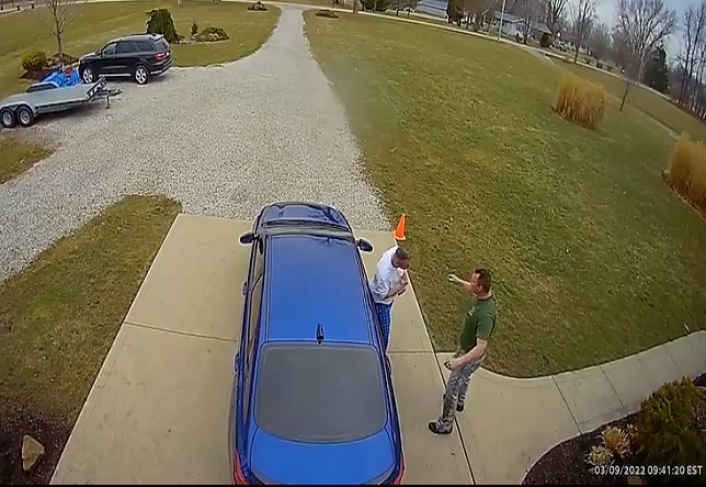 Doorbell Cam Catches Crazy Neighbor Beating Man Up, Then