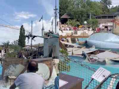 Ride Collapses in Pool at Amusement Park.