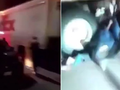 Thugs Attack Fed-Ex Truck, So He Drags one Under Tire.