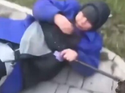 WTF: Ukrainian Nationalist Beats Up an Elderly Lady