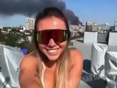 UKRAINIAN GIRLS WORKOUT WHILE BOMBS GO OFF IN DISTANCE..BAD ASS
