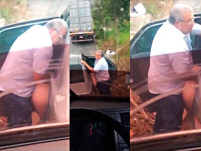 Unfaithful Grandfather is Caught from a Heavy Vehicle