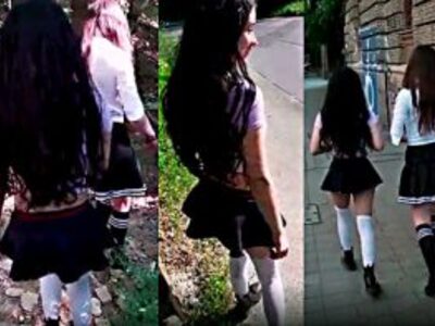 Teacher is lost and 2 schoolgirls take advantage of him