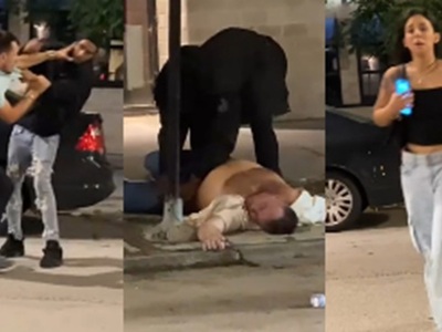 2 White Men knocked out in Chicago, White girl says “Please help me”