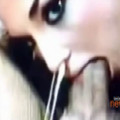 Cum shoots out a girl's nose while she's giving a blowjob