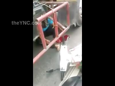 Shocking Scooter Riders Foot Falling Off