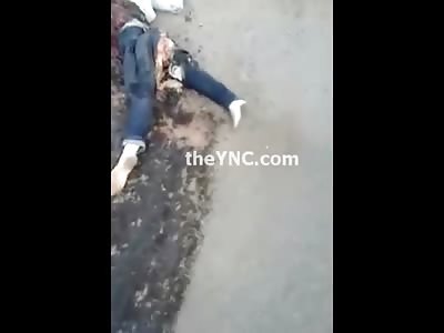 Even Closer Footage of Woman Smeared on the Road after her Suicide by Truck. Shes Still Alive
