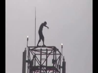 Man Ends it All... Commits Suicide From the Top of a Huge  Electrical Tower