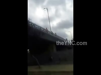 Bellyflop Suicide From a Bridge..... Man Spreads His Arms and Jumps from the Bridge