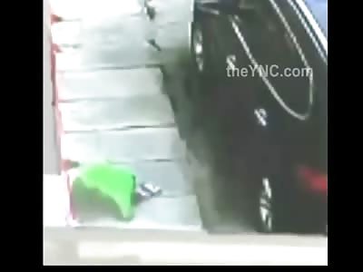 Little Kid in Green Coat Falls 3 Stories ... Then Gets up and Runs Away