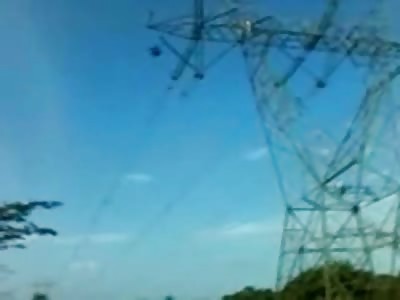 Naked Man Jumps to his Death from High Power Lines..(Includes the Aftermath of him Dying) 