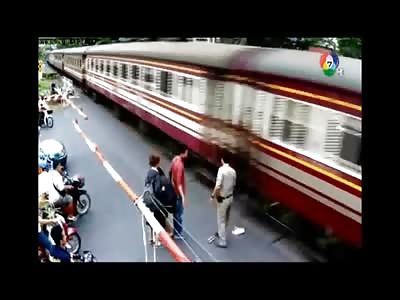 You Won't Believe Your Eyes When you See How Close This Girl Comes to Instant Death by Train (Watch Slow motion) 