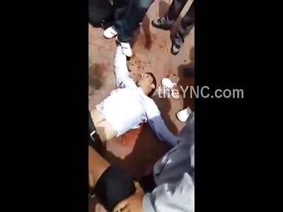 KARMA: Hitman is Shot by His Victim and Left Agonizing in Pain for Happy Crowd