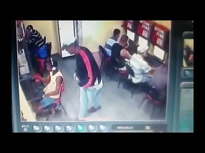 Man Killed in Internet Cafe..Safety is On at First..Man Comes Back and Kills Him the Second Time 