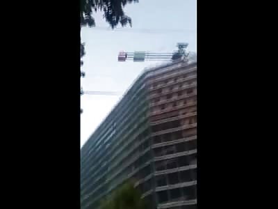 One Man's Suicide from a Crane is Caught on Camera