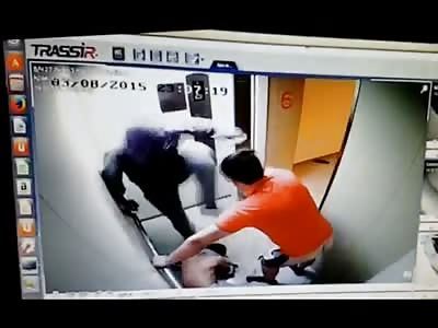 Man is Brutally Beaten to a Bloody Mess by 3 Guys in an Elevator .... Watch When they Bring the Bat inm