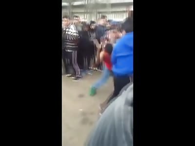 Kid Knocked out with a Punch Kick Combo on the Ground and is Sent into Convulsions 