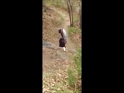 Girl Caught Sucking Her Boyfriend in a Public Park Track