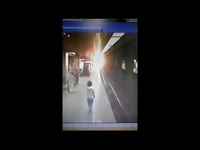 New Video shows Woman Commit Suicide by Train in Sitting Position 