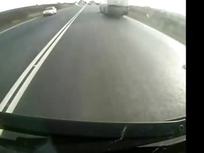 Moron Trying to Overtake a Car on the Highway is Owned beyond Owned
