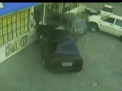 Father Mother and Child Killed on Camera Store as Car Launches them into the Store