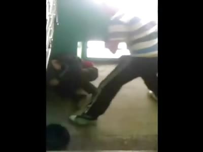 Kid in Hallway is Horribly Beaten with Crushing Body Shots by Bad Ass Tough Guys