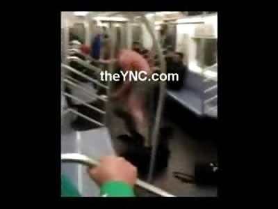 Epic Naked White Man Yells black in the NYC Subway 