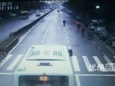 Slow Walking Man Ran over by Moronic Blind or Drunk Driver