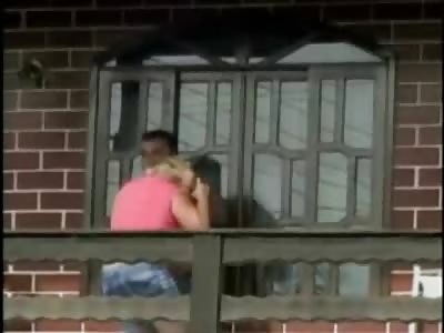 Fat Man holding his Blonde Girlfriend Hostage is Killed with Bullet by Police (2 Angles, News Footage)