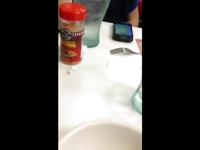 Crazy White Girl Attacks Kid Filming in a Restaurant and gets OWNED...Twice