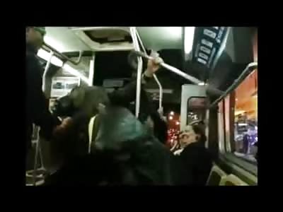 Racist White Man goes after Black Woman on the Bus 