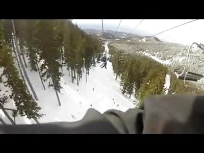 Kid falls off Ski Lift Fractures his Skull as his Friend Records Everything