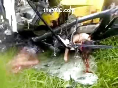 Gruesome Video of a Girl with Brains Seeping out her Head and Crushed in Horrible Accident