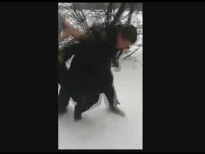 Russian Bad Ass Beats Cop for Talking about his Momma