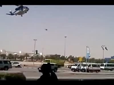 Saudi Firefighter falls to his Death from Helicopter Rehearsing a Show