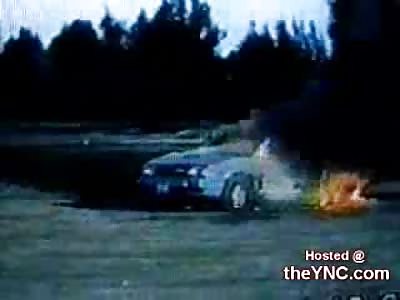 Guy Jumps in Burning Car to Commit suicide.