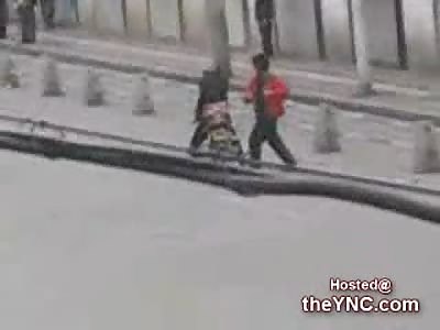 Biker in Tibet is brutally beaten with a Rock to the  Face