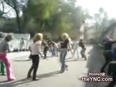 2 Gangs of Russian Girls square off in the Alley