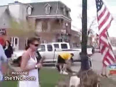 Girl in a White Dress attacks an Iraq War Vet
