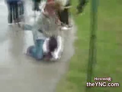 Girl gets Pounded and Beaten at the Bus Stop