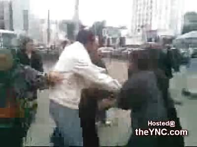 Big Bulgarian Woman gets Jumped on the Street